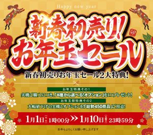 あけましておめでとうございます【新春初売り!お年玉セール】