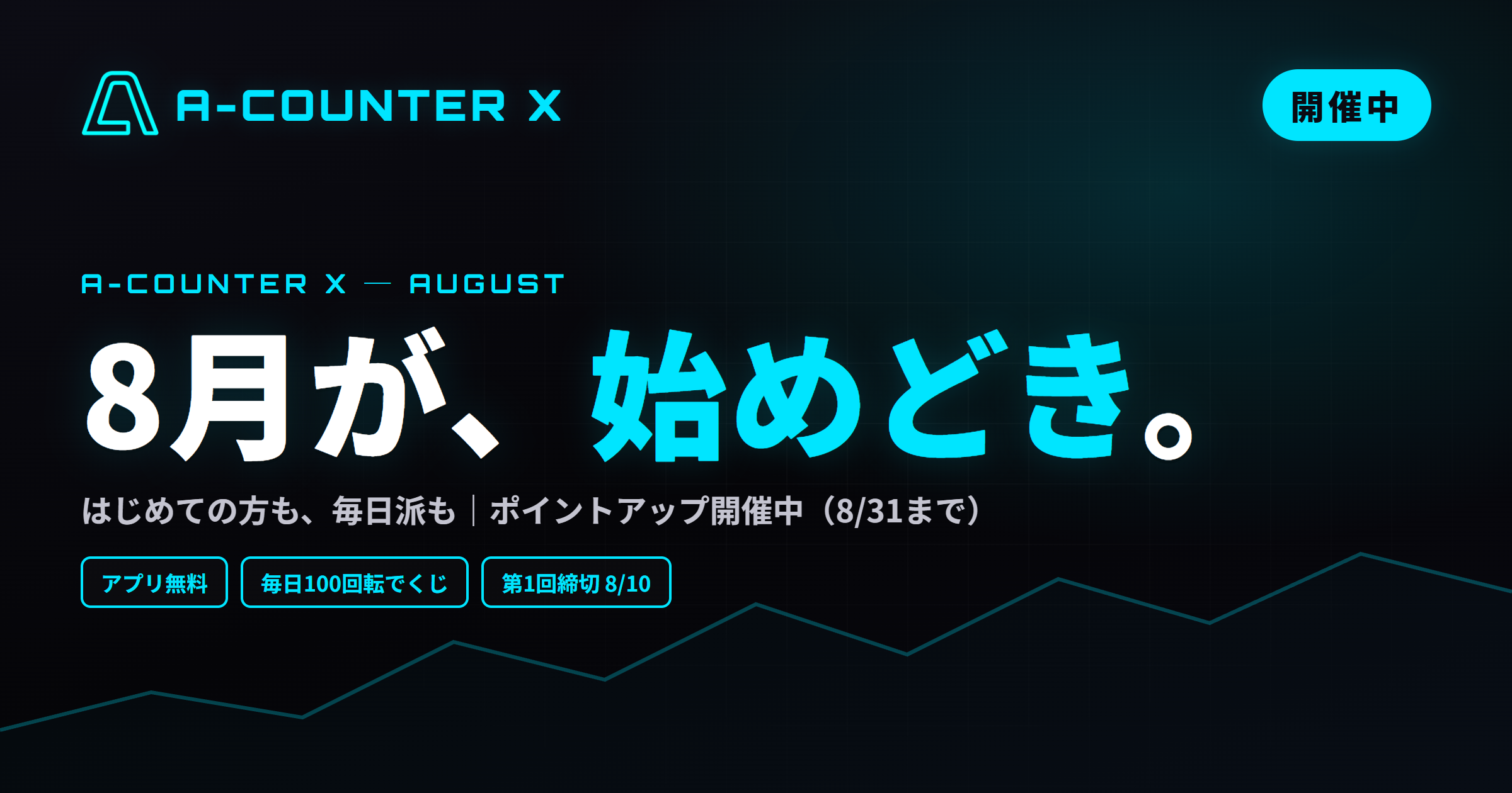 はじめての方も、毎日派も。A-COUNTER Xは8月が始めどきです|ポイントアップキャンペーン開催中