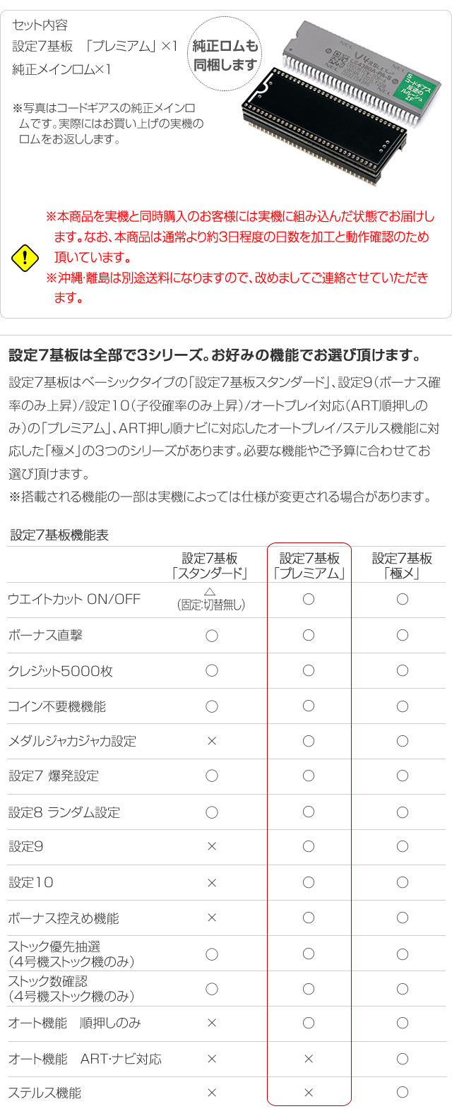 設定 ７ プレミアム