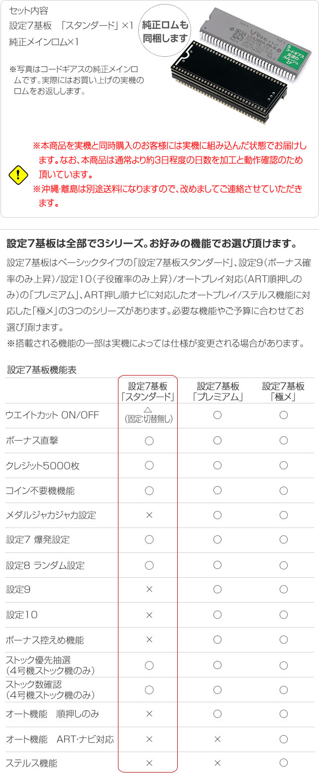 設定 ７ 基板 スタンダード スタンダード