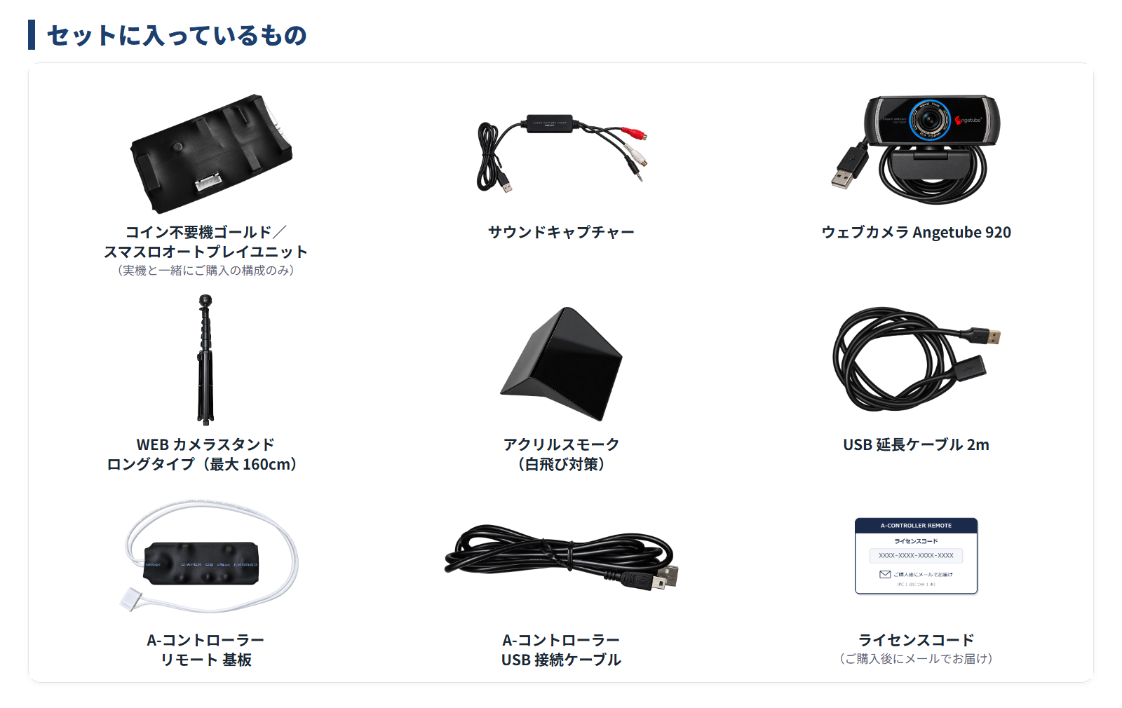 A-コントローラーリモート セットに入っているもの一式